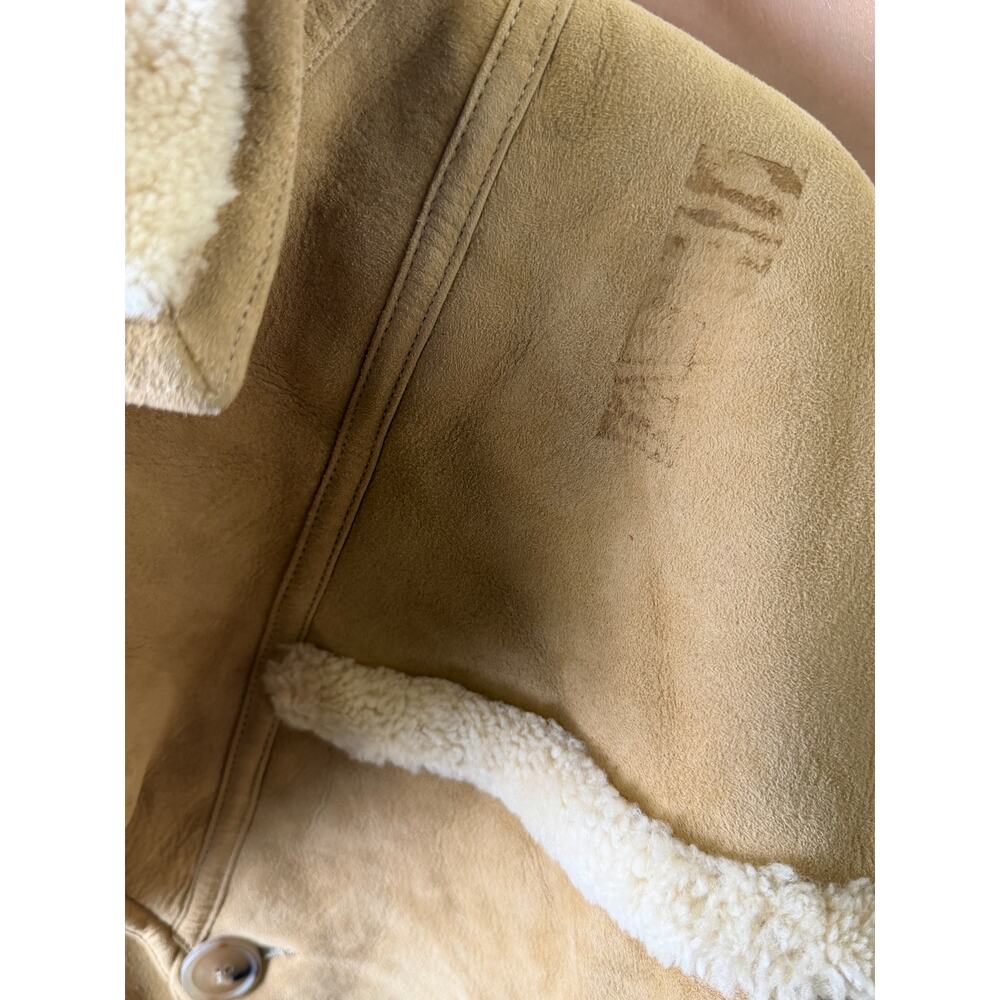 Buck Mason Shearling Jacket Tan Cream XL Women’s - Picture 2 of 4